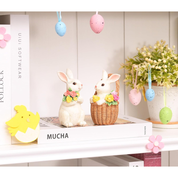 Набір із 2 пасхальних зайчиків з квітами Valery Madelyn