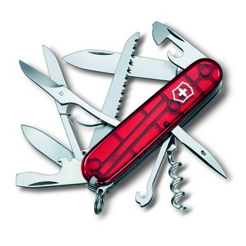 Нож Victorinox Huntsman 91мм/15funk/красный прозрачный (блистер)