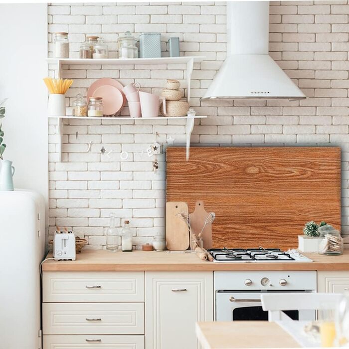 Дизайнерський кухонний фартух з алюмінієвого композиту 100 х 60 см wohnundbad.de