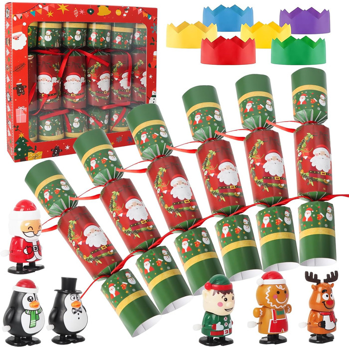 Набір з 6 різдвяних хлопавок із заводними іграшками Zhwidnerso