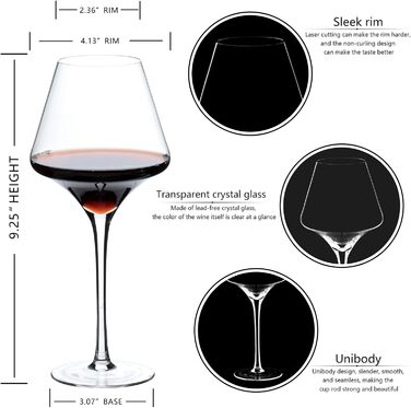 Набор бокалов для красного вина 4 шт 480 мл BACLIFE