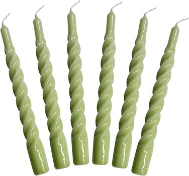 Набір з 6 декоративних свічок 2,2 x 21 см, лісовий зелений Candles with a Twist Kunstindustrien