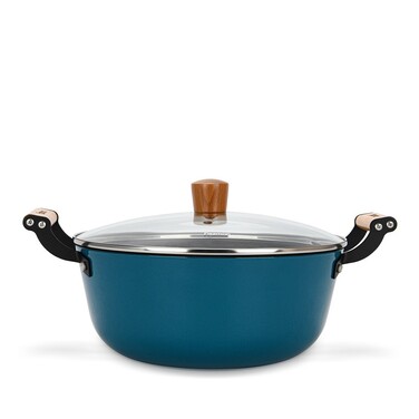 Кастрюля Fissman SEAGREEN 28x12 см/6 л со стеклянной крышкой (4015)