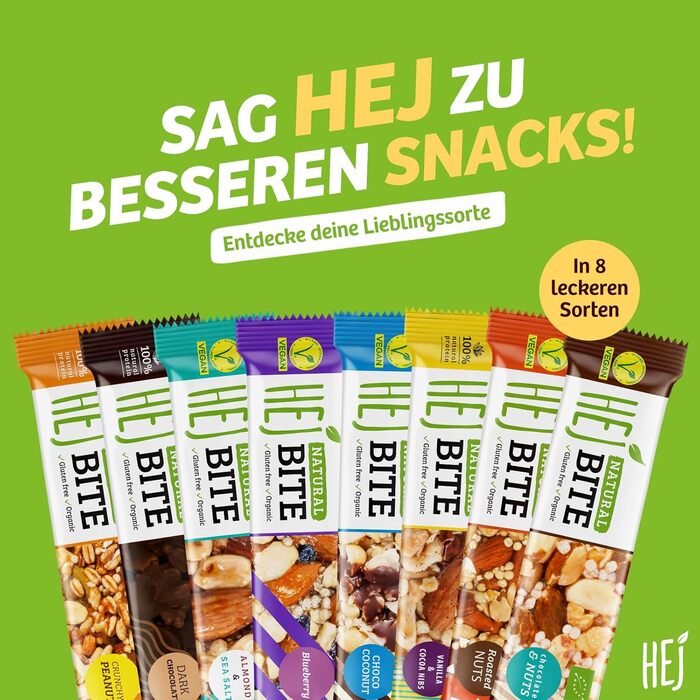 Органічні горіхові батончики - Низьковуглеводна закуска з горіхами - Веганський енергетичний батончик з мигдалем, фундуком та арахісом - Без глютену - Мигдаль та морська сіль 12 x 40 г Мигдаль та морська сіль 12 шт. (1 упаковка) (Шоколадно-кокосові, 12 шт