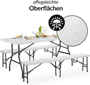 Стіл та лавки для кемпінгу 183 х 76 х 74 см Casaria