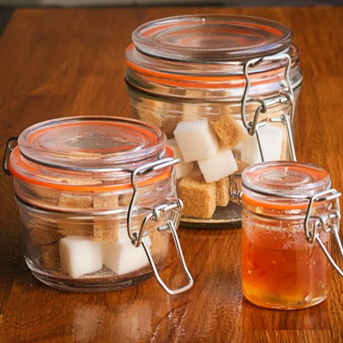 12 стеклянных баночек 125 мл с зажимом Kilner