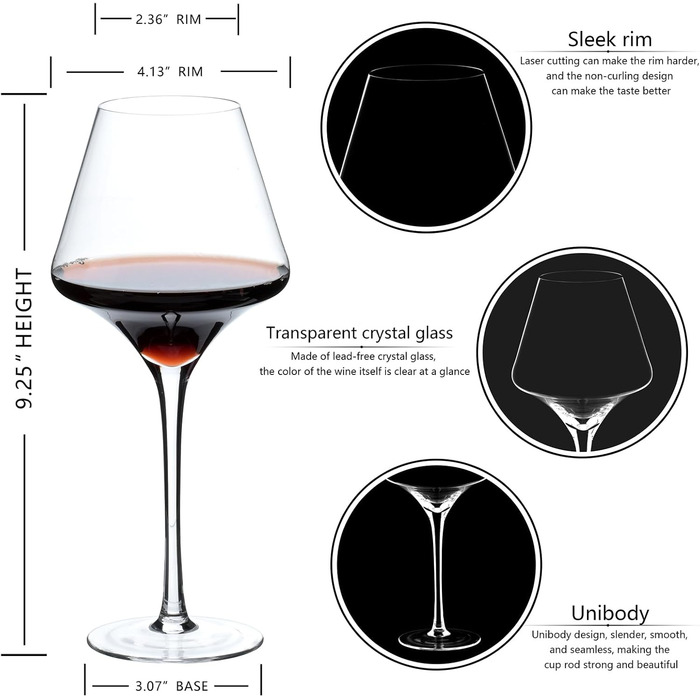Набор бокалов для красного вина 4 шт 480 мл BACLIFE