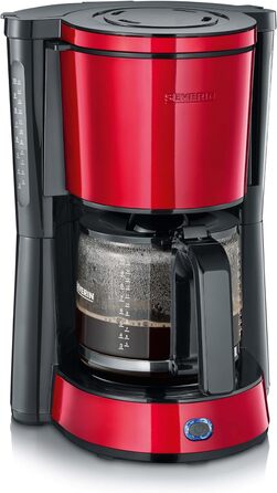 Кавомашина SEVERIN 'Type зі скляним глечиком, ароматна, швидка і тиха кава з кавоваркою до 10 чашок, кавоварка з фільтром, KA 4815, 33.8 (червона)