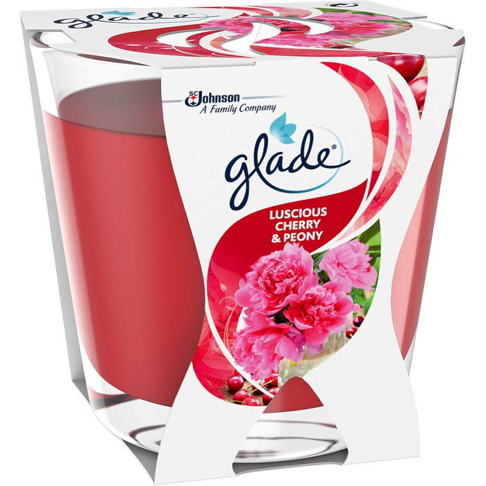 Ароматична свічка Glade (Brise) Dcor у склянці, Романтична ваніль, 6 шт. (6 x 70 г) (Вишня та Півонія)