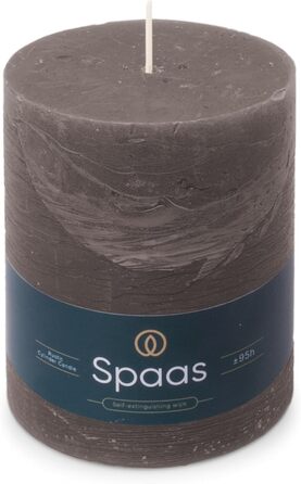 Свічка Spaas Rustic Pillar, 100/130 мм, 95 год, чорна (темно-сіра)