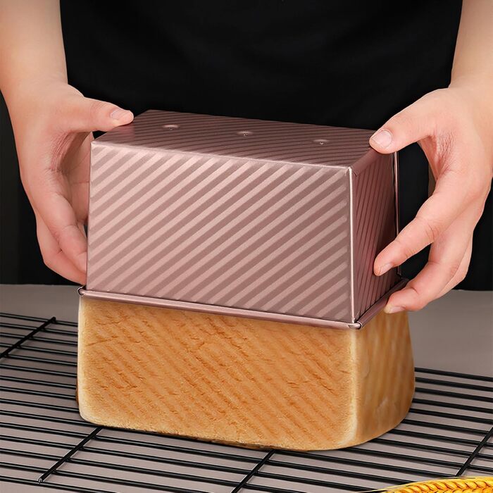 Форма для выпечки тостов с крышкой 21,3 x 11 x 11,5 см, розовое золото Farerkass