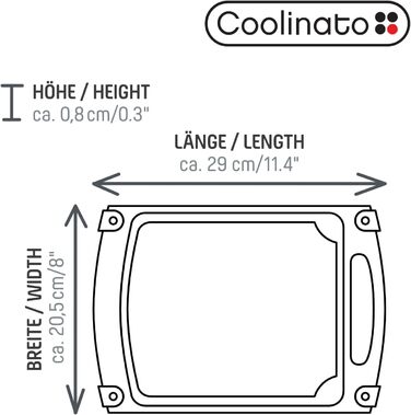 Набір обробних дощок Coolinato, 3 шт., різні розміри, антибактеріальні дошки з жолобком для збору рідини, 3 кольори для гігієнічного розділення продуктів (2 шт. зелені та червоні)