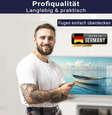 Кухонний фартух Timalo зі скляним виглядом Північне море, очерет, захід сонця, океан, солома 2-мм акрилове скло Бризкозахисна стінка для плити, скляний кухонний фартух, акрилові скляні стінові панелі, захисна панель для фартуха (280 x 58 см, 302- Весловий