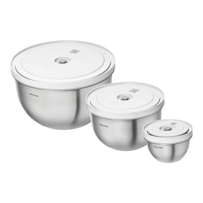 Набор мисок с вакуумными крышками, 6 предметов, нержавеющая сталь Fresh & Save Zwilling