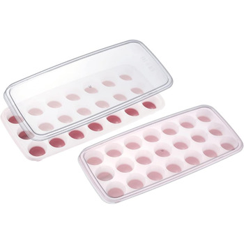 Льодогенератор Westmark Ice Cube Maker Cube форма для льоду з кришкою, для приготування 6 великих кубиків льоду, прозорий/червоний/білий пластик, без BPA, великий (круглий, маленький)