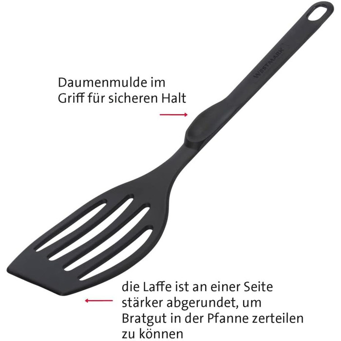 Шпателі Westmark 2, висока термостійкість до 270C, довжина 28,3 см, пластик, Flonal Plus, чорний, 203522E5