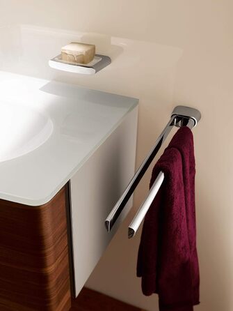 Полотенцесушитель из металла, глянцевый хромированный, двустворчатый, поворотный, глубиной 45 см, для ванной комнаты и гостевого туалета, настенный, Elegance