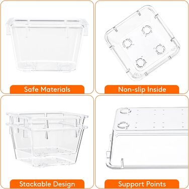 Органайзер для шухляд Lifewit 25 предметів з 4 розмірами, система органайзерів туалетного столика, прозорий пластиковий ящик для макіяжу/ванної кімнати/ящиків, підноси для столу для кухонь, ювелірних виробів, спальні, офісу