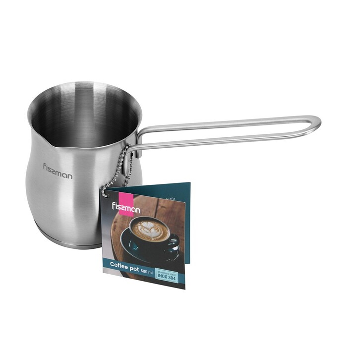 Турка для варіння кави Fissman 580 мл з індукційним дном нержавіюча сталь (3290)