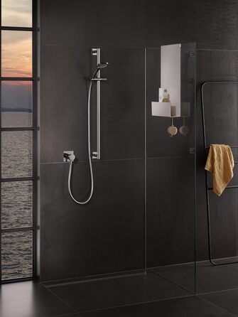 Алюмінієвий душовий піддон Keuco, білий, зі знімним кошиком, гачком для рушників і зливними отворами, 32x60x12 см, для підвішування в душі